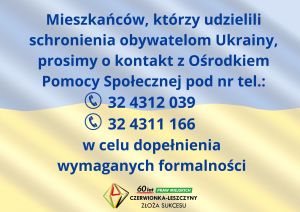 Informacja dla mieszkańców, którzy udzielili sc